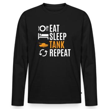Panzer Tank - Männer Premium Bio Langarmshirt - Schwarz - Vorne - Nico (187cm)