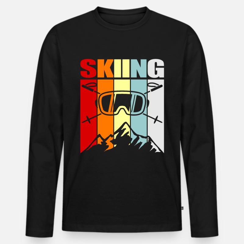 Ski - Männer Premium Bio Langarmshirt - Schwarz