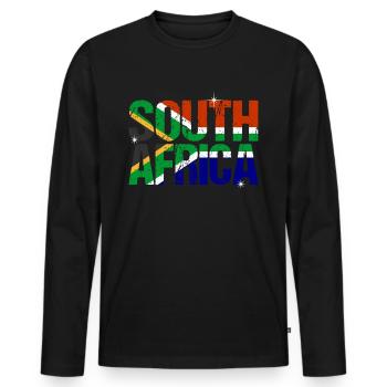 Afrique du sud - T-shirt manches longues Premium bio Homme - noir - Devant - Nico (187cm)