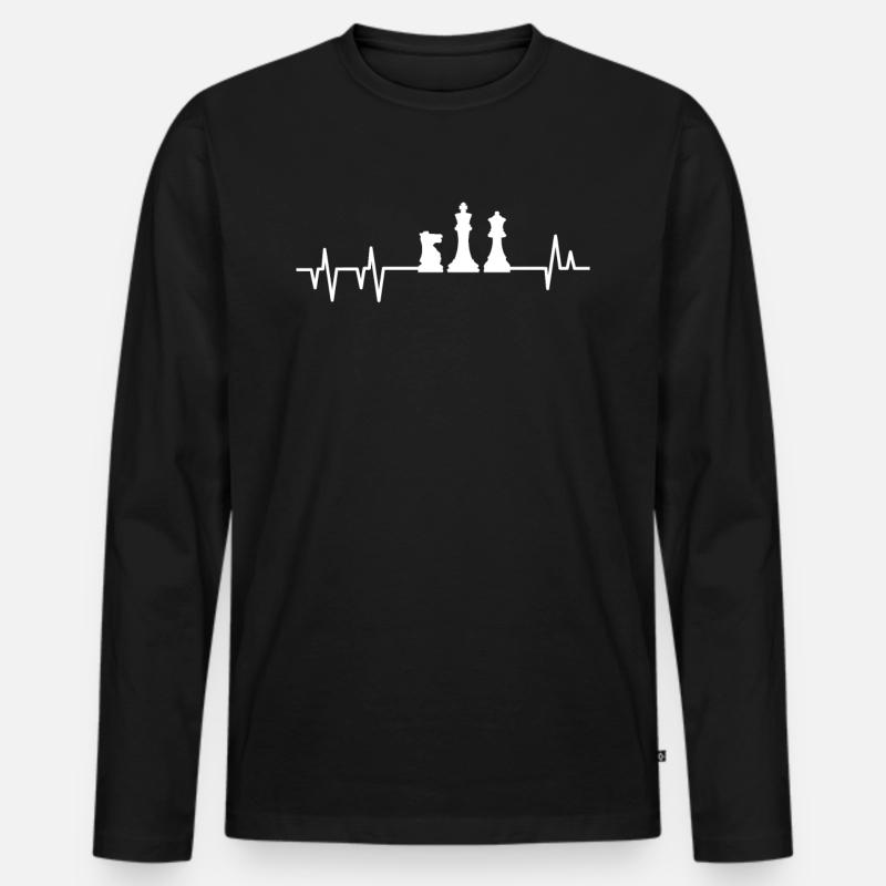 Schach - Männer Premium Bio Langarmshirt - Schwarz