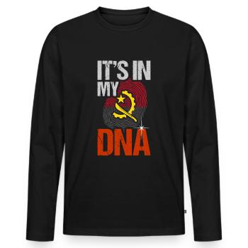Angola - Men's Premium Organic Long Sleeve Shirt - black - Front - Nico (187cm)