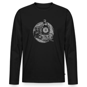 Train - T-shirt manches longues Premium bio Homme - noir - Devant - Nico (187cm)