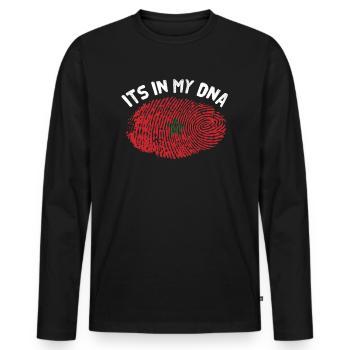 Marokko - Männer Premium Bio Langarmshirt - Schwarz - Vorne - Nico (187cm)