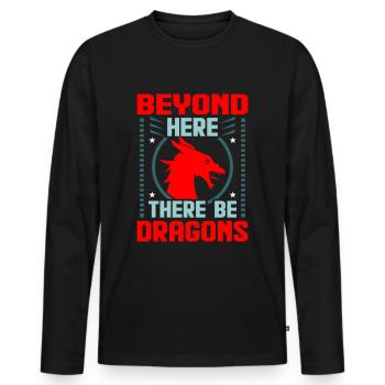 Dragon - T-shirt manches longues Premium bio Homme - noir - Devant - Nico (187cm)