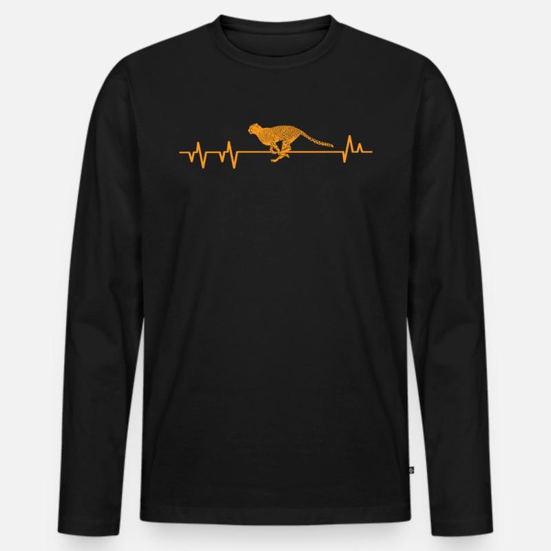 Gepard - Männer Premium Bio Langarmshirt - Schwarz