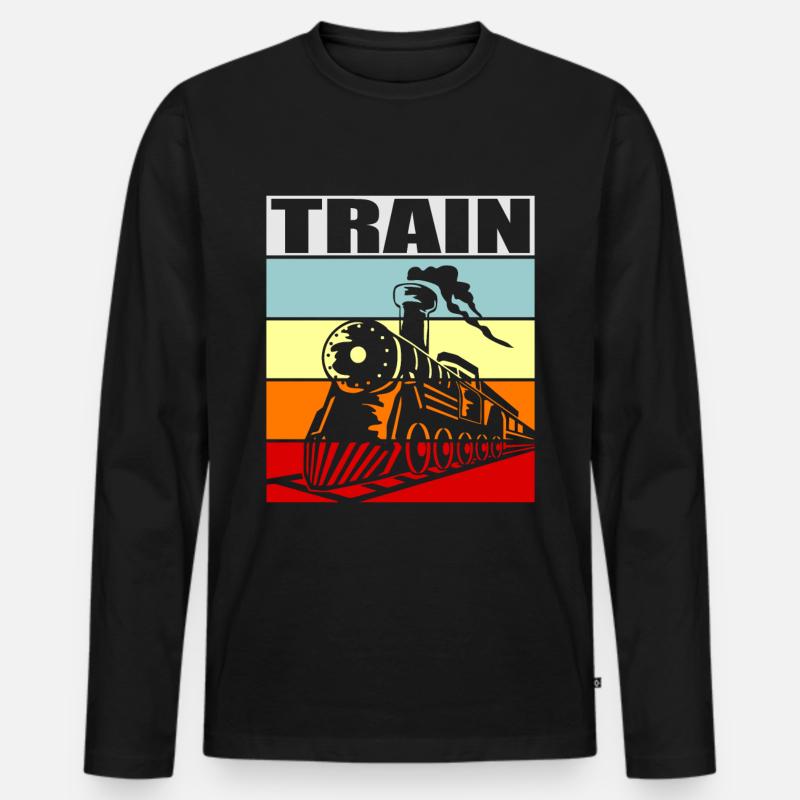 Zug - Männer Premium Bio Langarmshirt - Schwarz