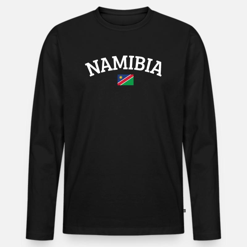 Namibia - Männer Premium Bio Langarmshirt - Schwarz