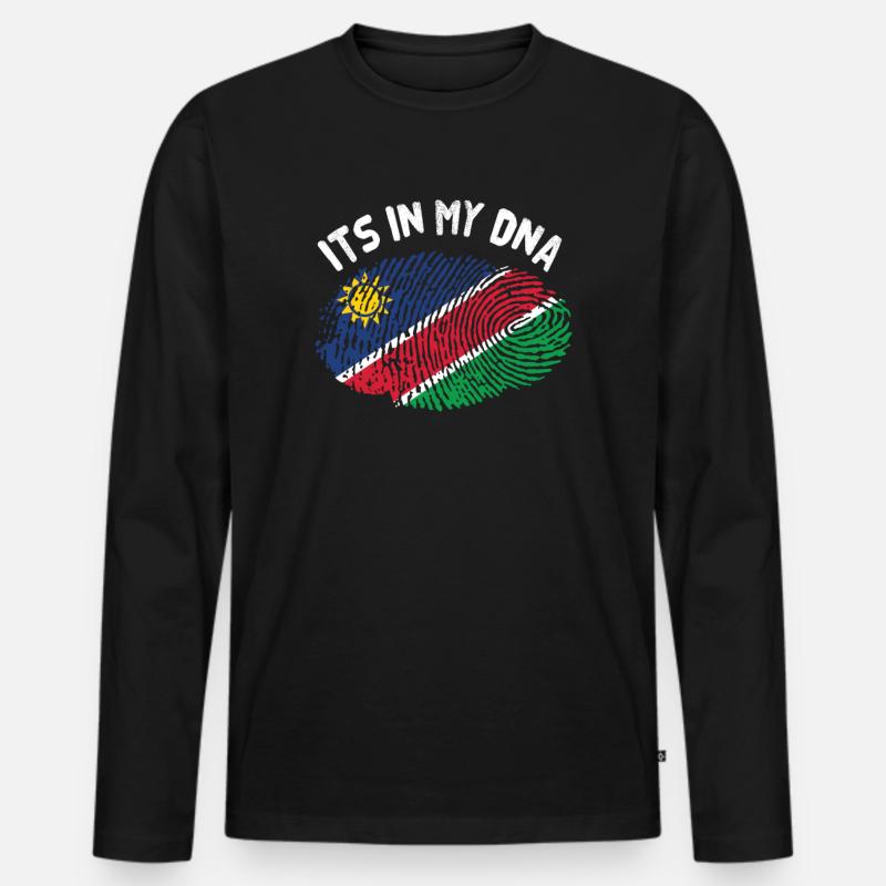 Namibia - Männer Premium Bio Langarmshirt - Schwarz