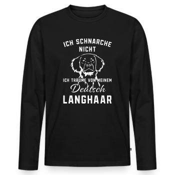 Hunter hunting driven hunt German long hair gift - Men's Premium Organic Long Sleeve Shirt - black - Front - Nico (187cm)