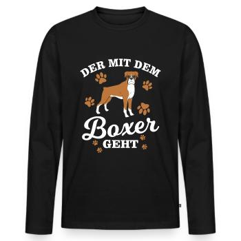 Boxer Hunderasse - Männer Premium Bio Langarmshirt - Schwarz - Vorne - Nico (187cm)