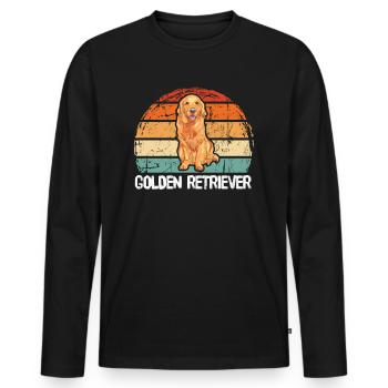 Golden retriever - Men's Premium Organic Long Sleeve Shirt - black - Front - Nico (187cm)