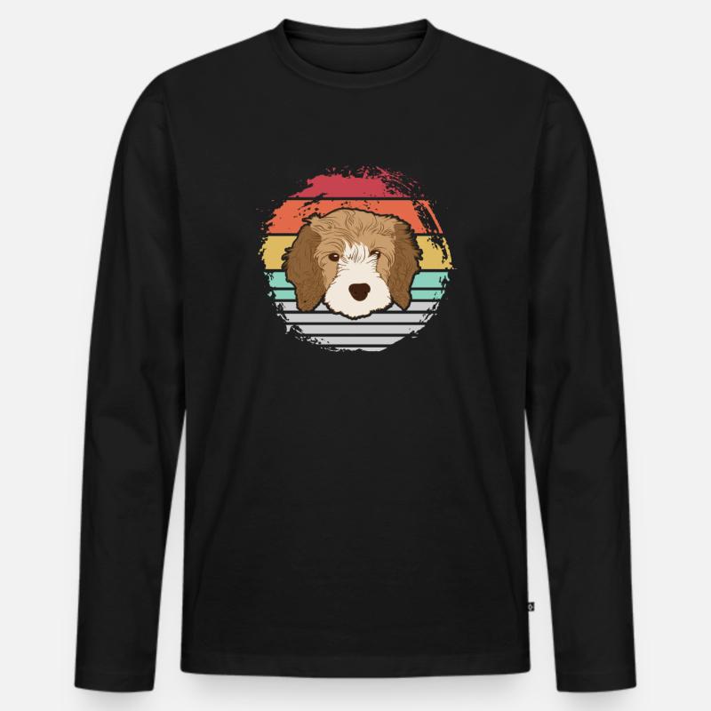 Cavapoo Hund - Männer Premium Bio Langarmshirt - Schwarz