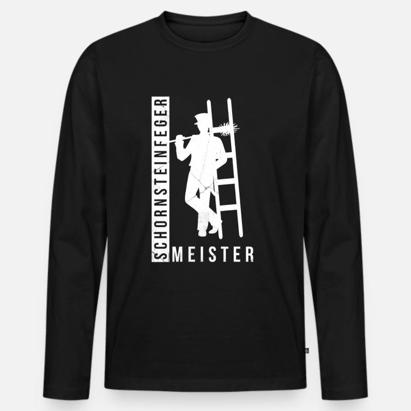 Schornsteinfeger - Männer Premium Bio Langarmshirt - Schwarz