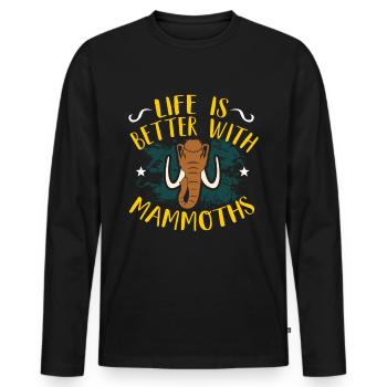 Mammoth - Men's Premium Organic Long Sleeve Shirt - black - Front - Nico (187cm)