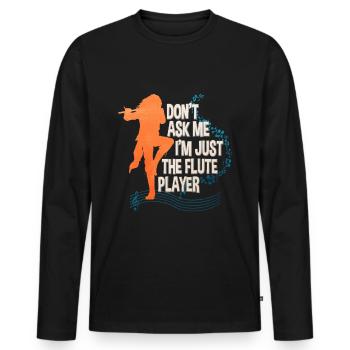 Flöte - Männer Premium Bio Langarmshirt - Schwarz - Vorne - Nico (187cm)