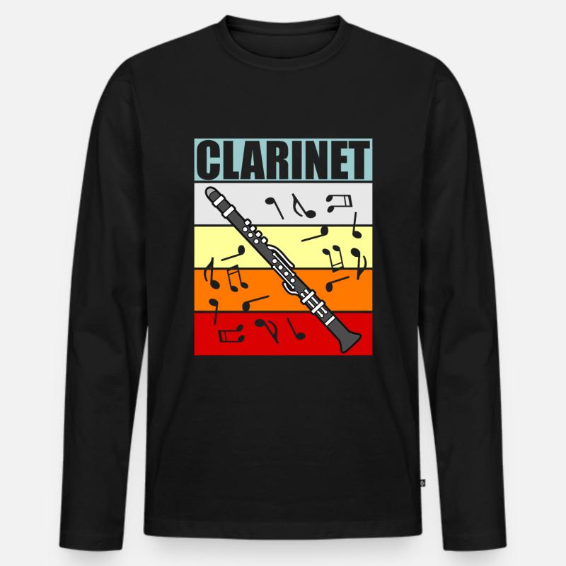 Klarinette - Männer Premium Bio Langarmshirt - Schwarz