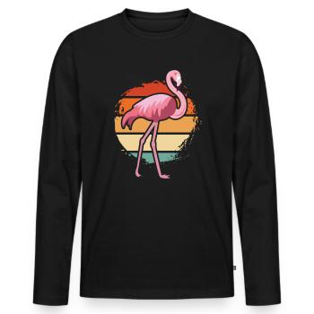 Flamingo - T-shirt manches longues Premium bio Homme - noir - Devant - Nico (187cm)