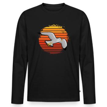 Seagull water bird shirt gift idea - Men's Premium Organic Long Sleeve Shirt - black - Front - Nico (187cm)