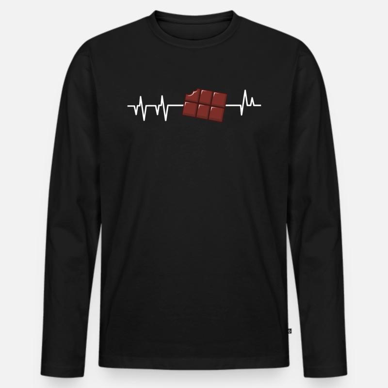 Schokolade - Männer Premium Bio Langarmshirt - Schwarz