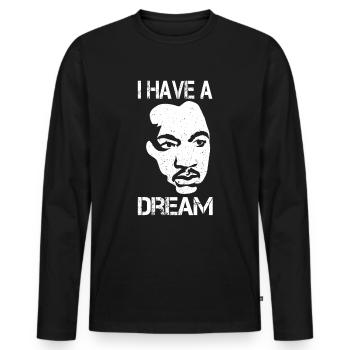Martin Luther King - Men's Premium Organic Long Sleeve Shirt - black - Front - Nico (187cm)