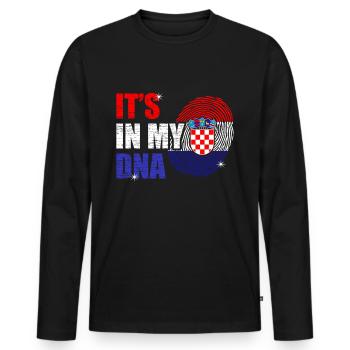 Croatia - Men's Premium Organic Long Sleeve Shirt - black - Front - Nico (187cm)