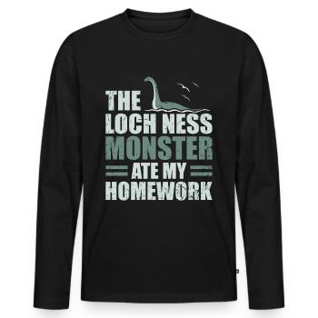 Loch Ness Monster - Men's Premium Organic Long Sleeve Shirt - black - Front - Nico (187cm)