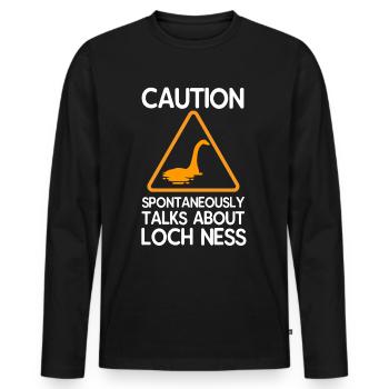 Loch Ness Monster - Men's Premium Organic Long Sleeve Shirt - black - Front - Nico (187cm)