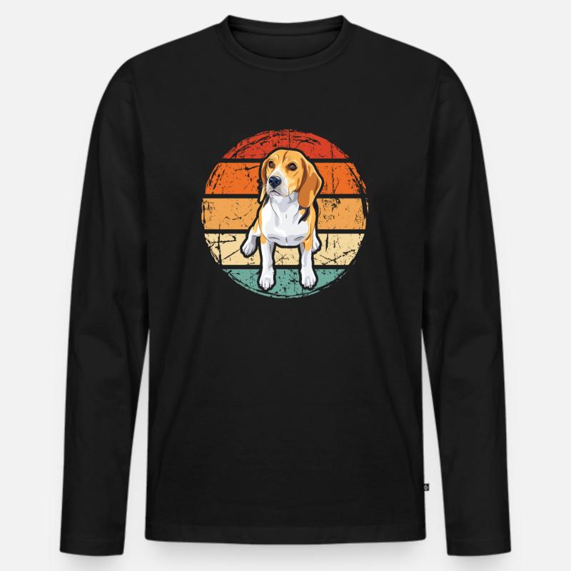 Beagle - Männer Premium Bio Langarmshirt - Schwarz