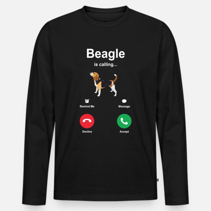 Beagle Hündchen Geschenkidee - Männer Premium Bio Langarmshirt - Schwarz