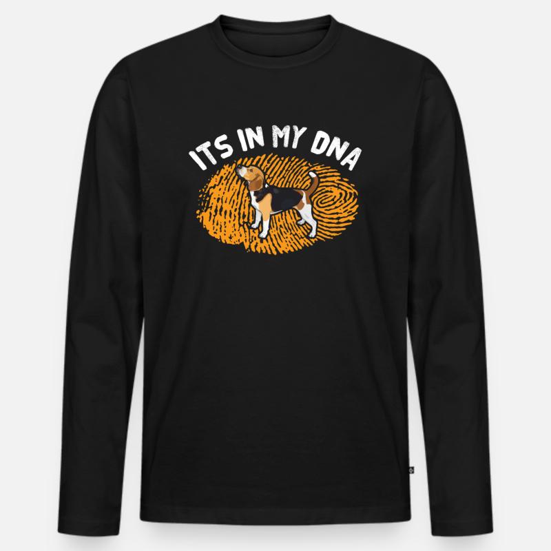 Beagle - Männer Premium Bio Langarmshirt - Schwarz
