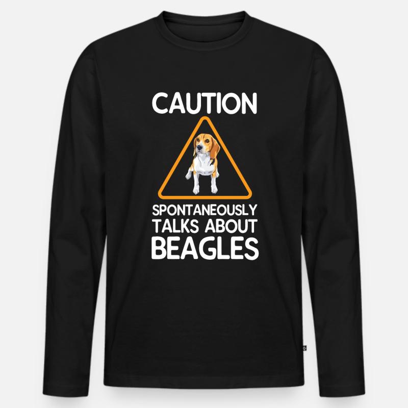 Beagle - Männer Premium Bio Langarmshirt - Schwarz