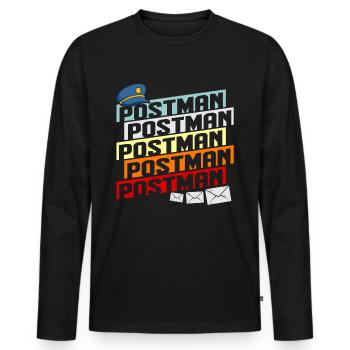 Post Postman Post disant lettre Postman Gift - T-shirt manches longues Premium bio Homme - noir - Devant - Nico (187cm)