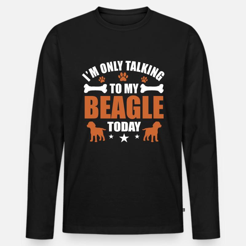 Beagle - Männer Premium Bio Langarmshirt - Schwarz