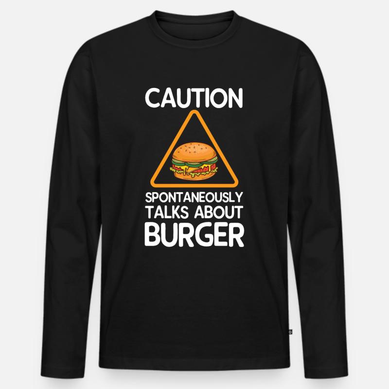 Burger - Männer Premium Bio Langarmshirt - Schwarz