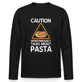 Pasta - Männer Premium Bio Langarmshirt - Schwarz - Vorne - Nico (187cm)