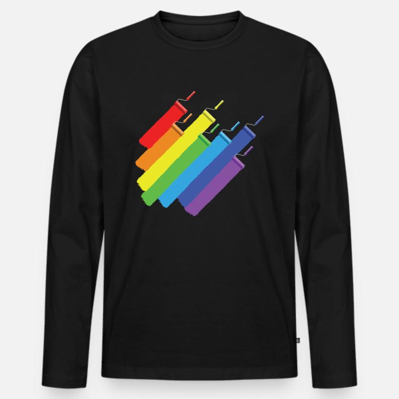 Maler - Männer Premium Bio Langarmshirt - Schwarz