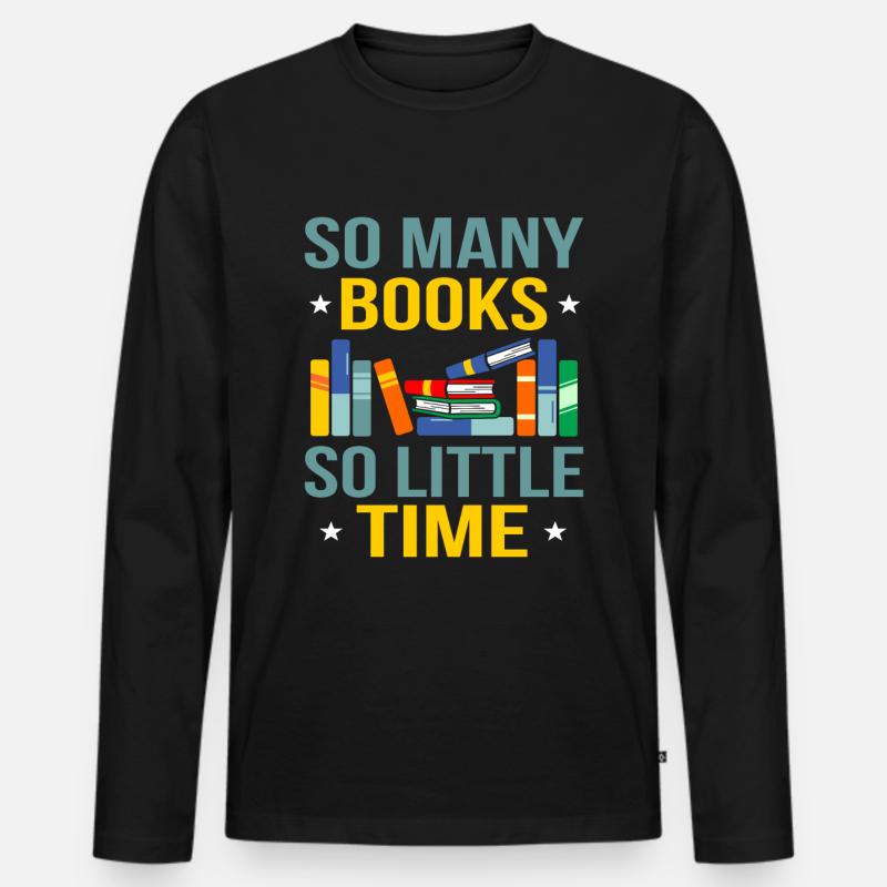 Buch - Männer Premium Bio Langarmshirt - Schwarz