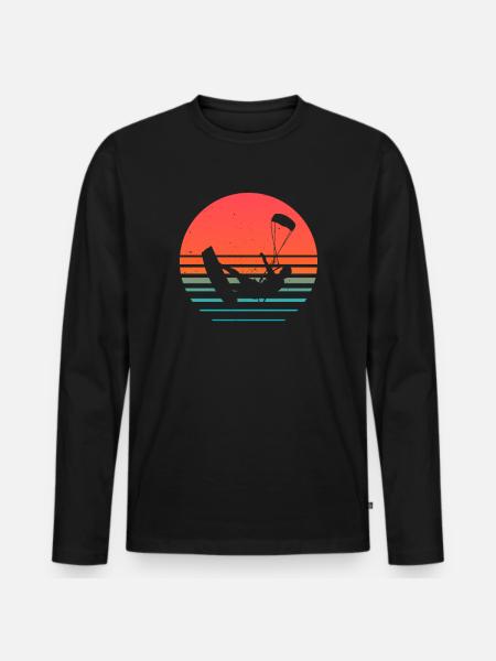 Kite Kiteboarding Kitesurfer Kiteboarding Gift - Men's Premium Organic Long Sleeve Shirt - black