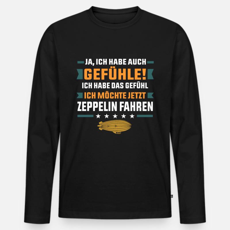 Zeppelin - Männer Premium Bio Langarmshirt - Schwarz
