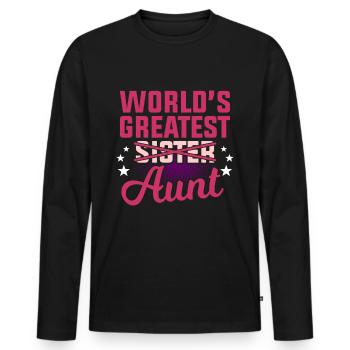 aunt - Men's Premium Organic Long Sleeve Shirt - black - Front - Nico (187cm)