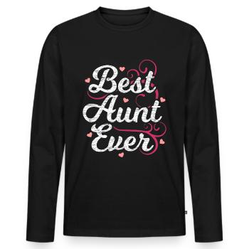 aunt - Men's Premium Organic Long Sleeve Shirt - black - Front - Nico (187cm)