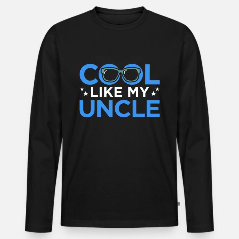 Onkel - Männer Premium Bio Langarmshirt - Schwarz