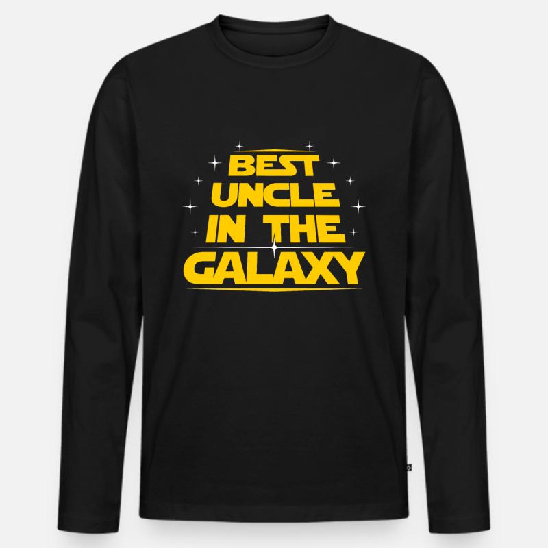 Onkel - Männer Premium Bio Langarmshirt - Schwarz