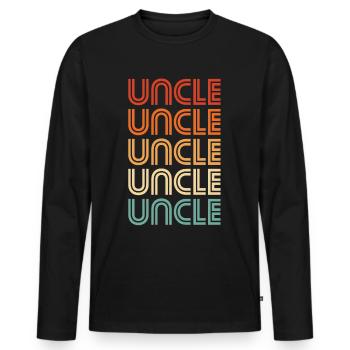 oncle - T-shirt manches longues Premium bio Homme - noir - Devant - Nico (187cm)