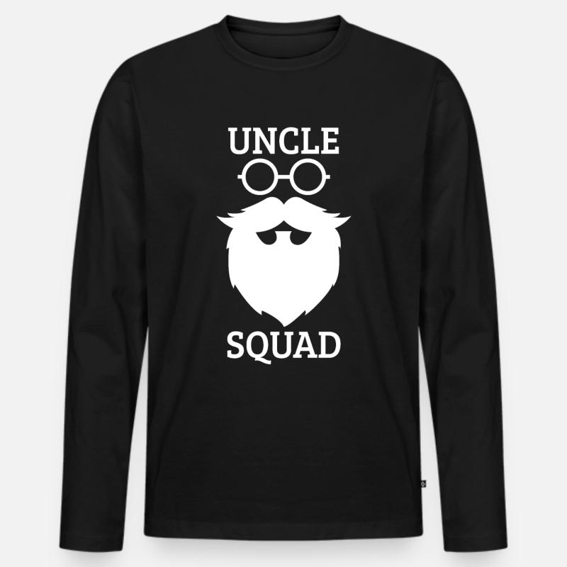 Onkel - Männer Premium Bio Langarmshirt - Schwarz