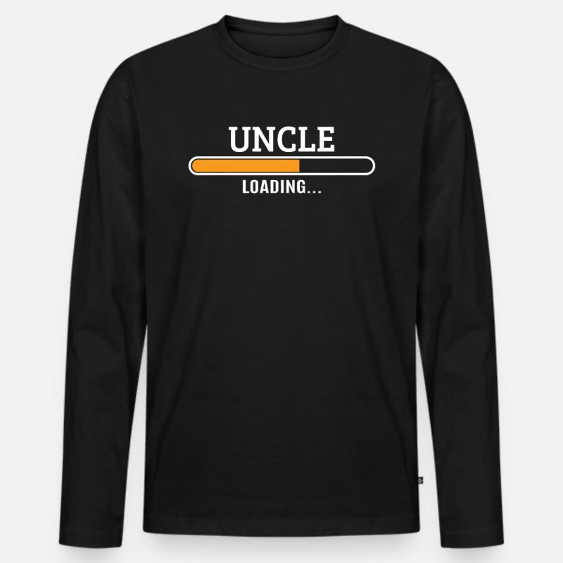 Onkel - Männer Premium Bio Langarmshirt - Schwarz
