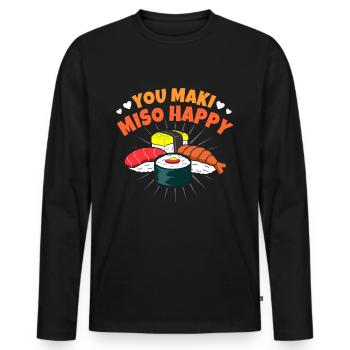 Sushi - Männer Premium Bio Langarmshirt - Schwarz - Vorne - Nico (187cm)