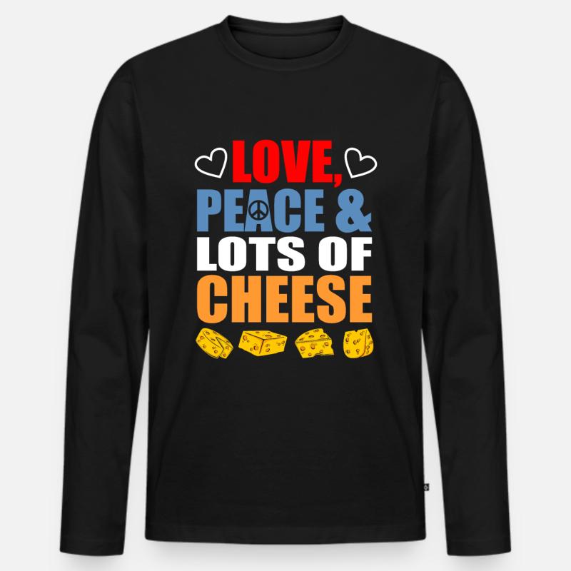 Käse - Männer Premium Bio Langarmshirt - Schwarz