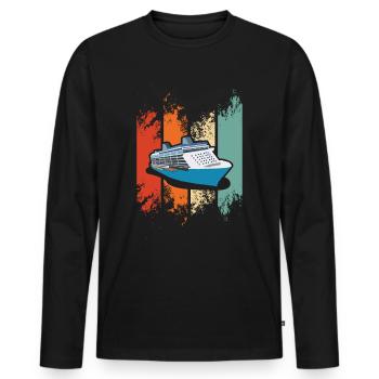 Cruise ship - Men's Premium Organic Long Sleeve Shirt - black - Front - Nico (187cm)
