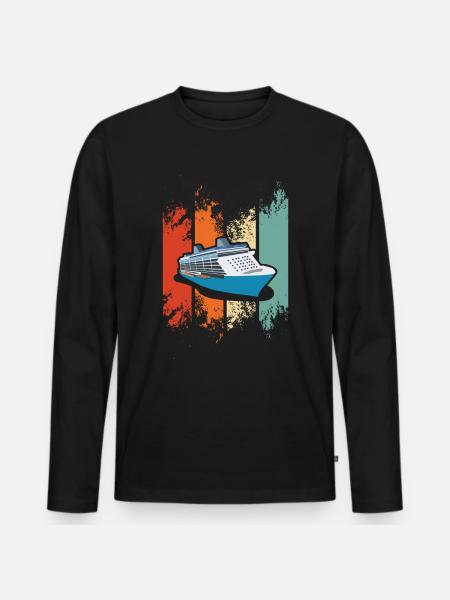 Cruise ship - Men's Premium Organic Long Sleeve Shirt - black